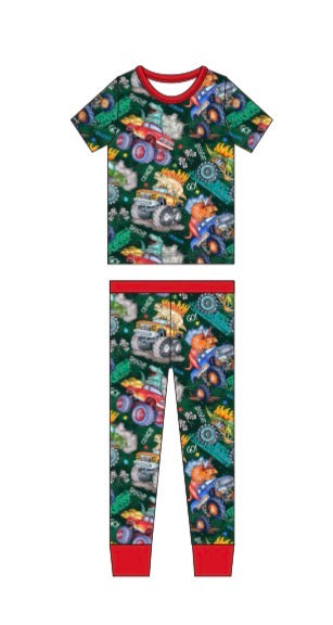 Dino Trucks 2pc short sleeve and pants set (pre-sale)