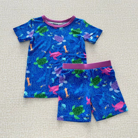 Turtle-Tastic 2pc Short Set (Purple)