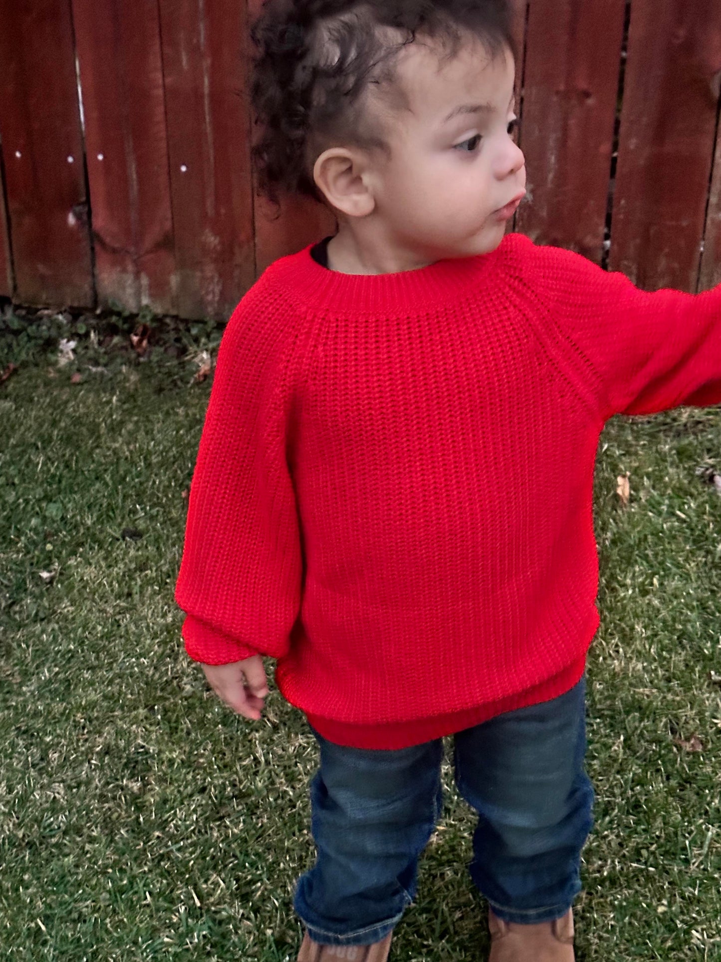 Cozy Kids Lightweight Sweater (Red)