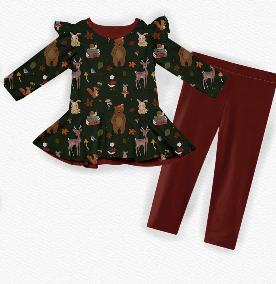 Cozy Critters peplum set (presale)