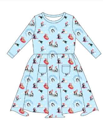 Pre-sale Penguin Pals Long sleeve Dress(Ships in early Nov)