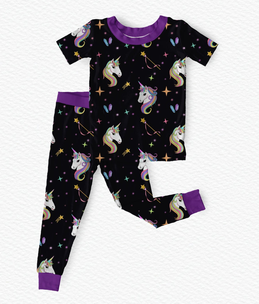 Hazels Celestial Unicorns 2pc short sleeve and pants set