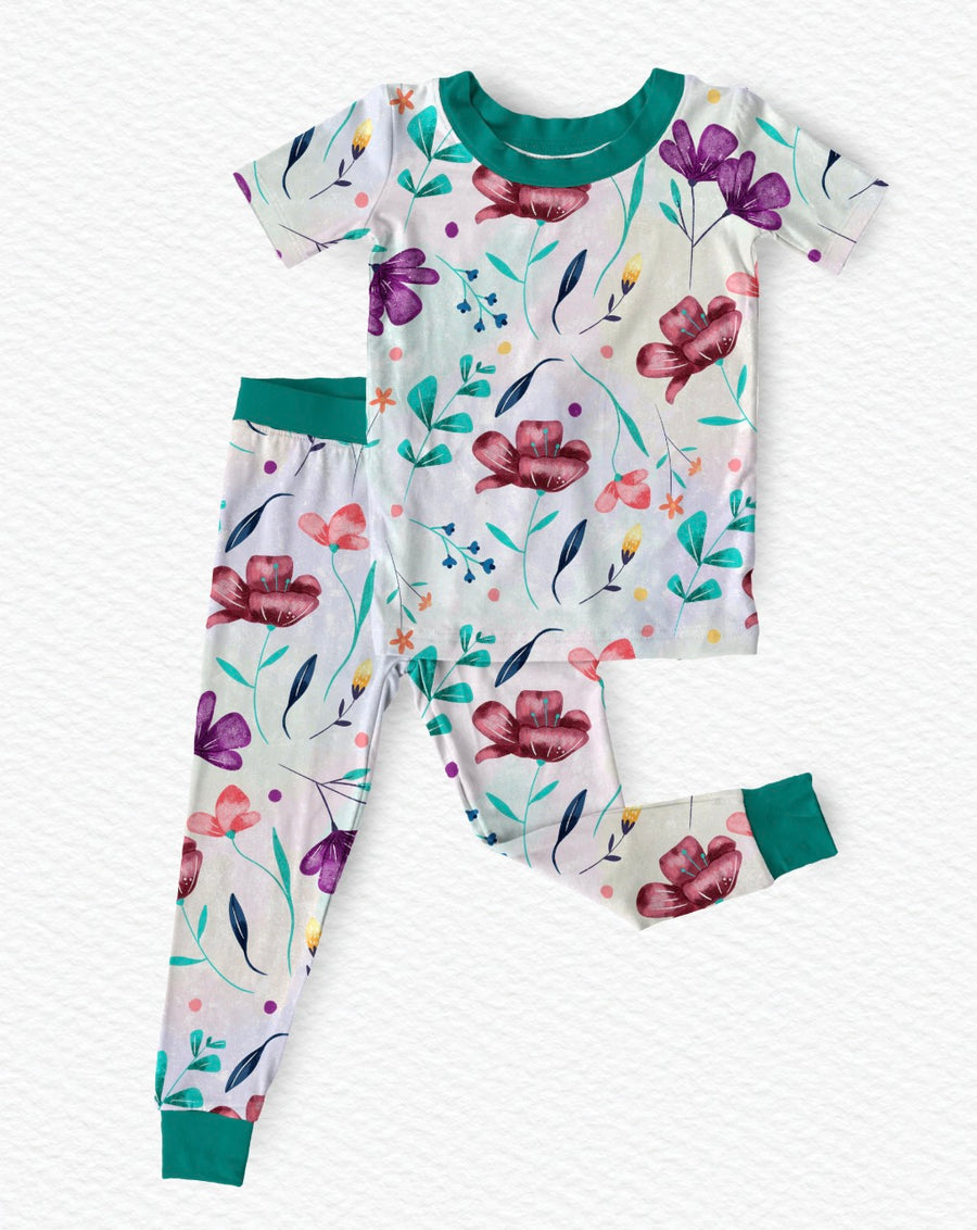 Floral Fun 2pc short sleeve and pants set