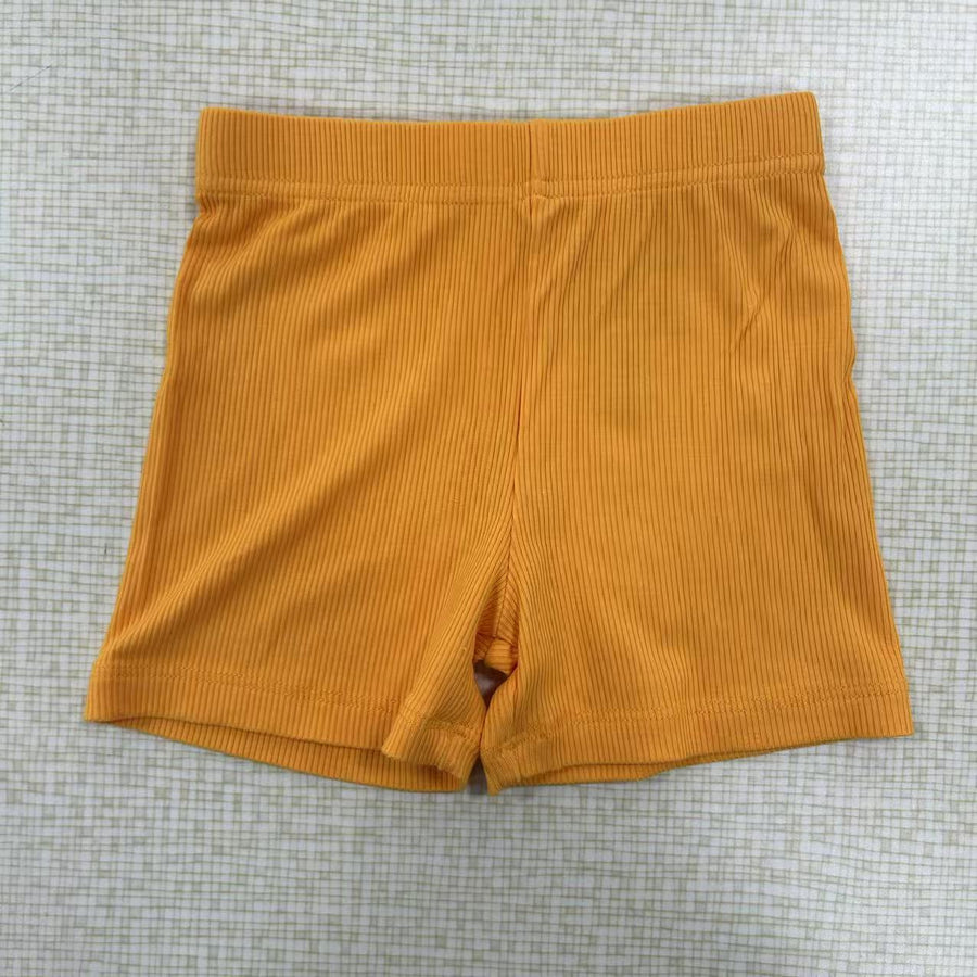 Pocket Full of Sunshine Solid Gold Ribbed Biker Shorts
