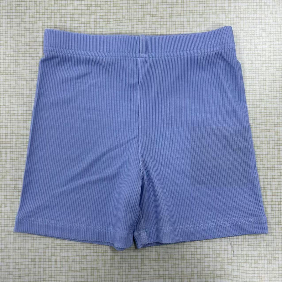 OOPSY Daisy Solid Periwinkle Ribbed Biker Shorts