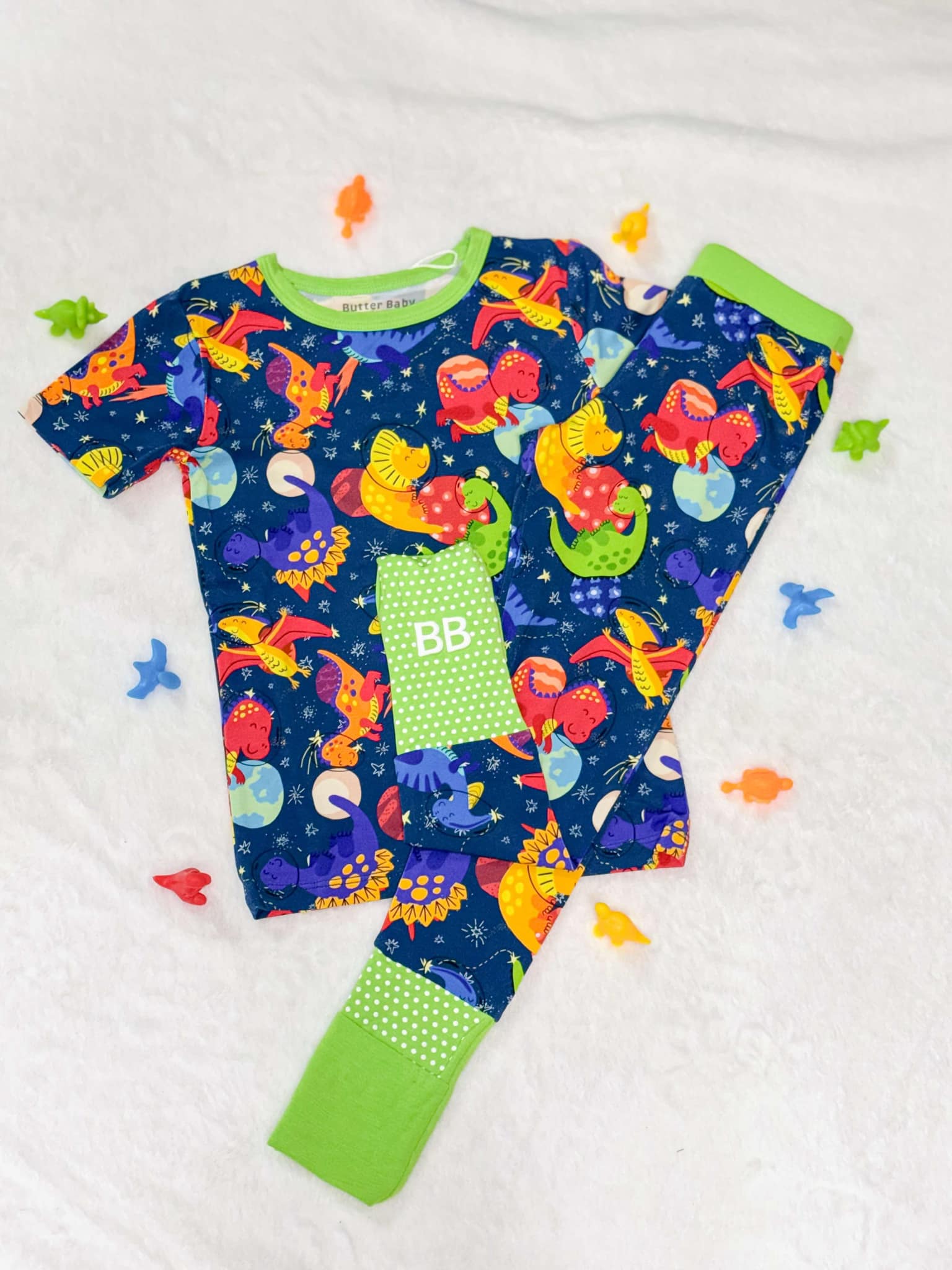 Dino-snores (green) Short Sleeve 2pc Set