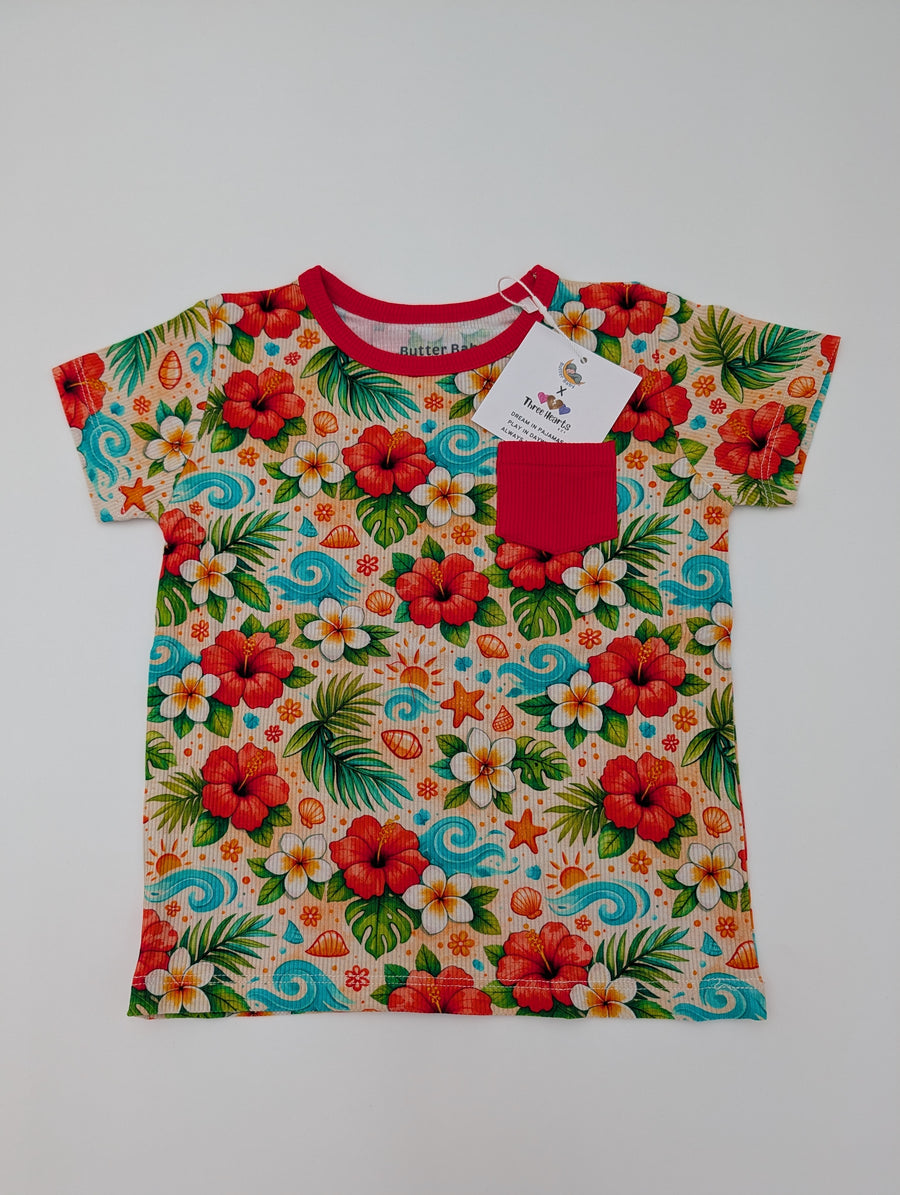 Polynesian Petals pocket tee
