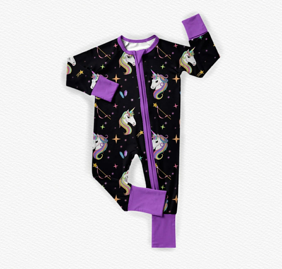 Hazels Celestial Unicorns zip
