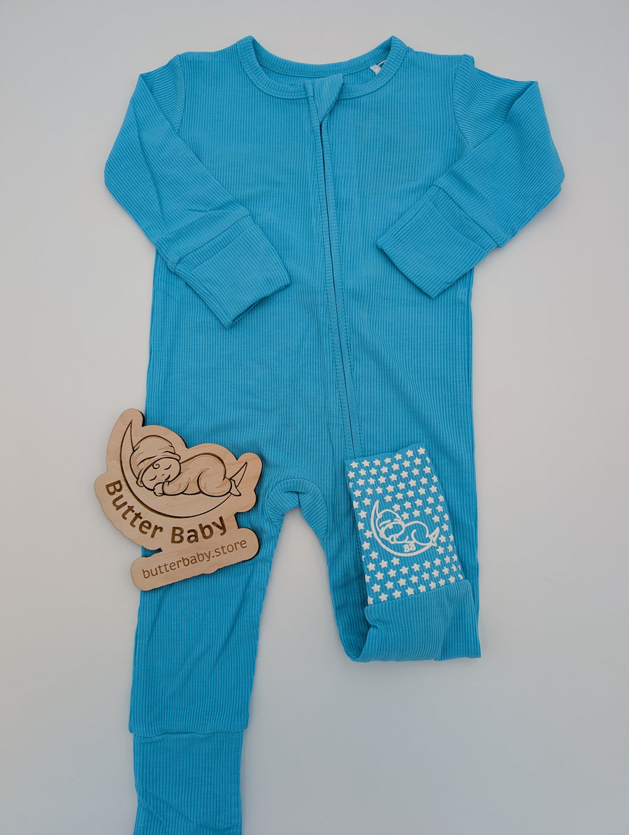 Blue Bliss Ribbed Zip