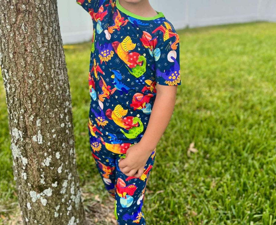 Dino-snores (green) Short Sleeve 2pc Set