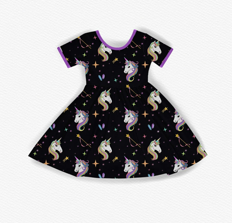 Hazels Celestial Unicorns twirl with bodysuit
