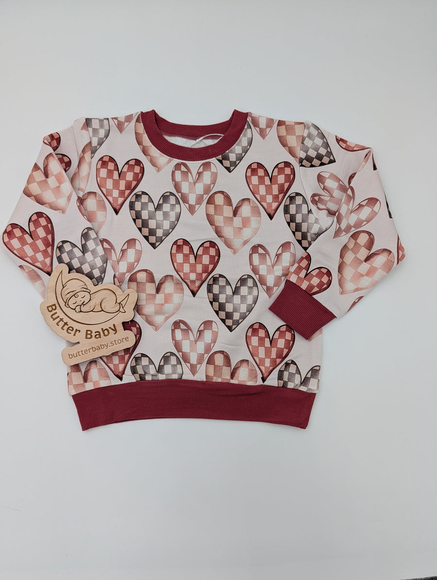 Heart in Check crewneck only